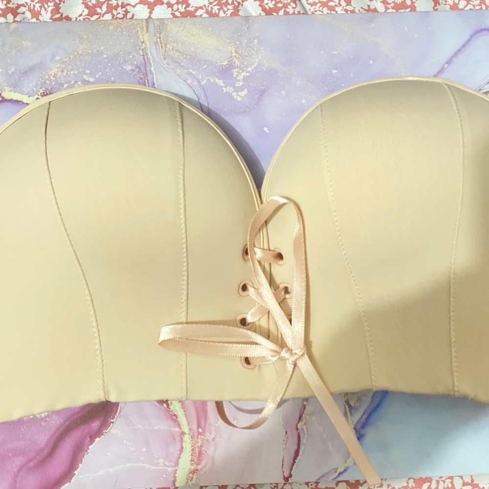 Lace-up Front Bandeau Bra